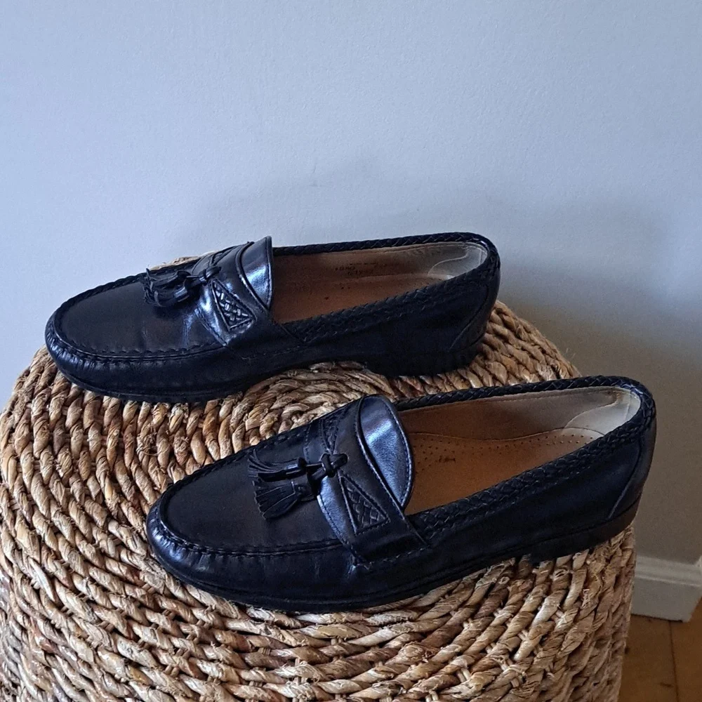 Allen Edmonds Mens  Maxfield Classic‎ Dress Black Leather Tassel Loafers S-10.5D